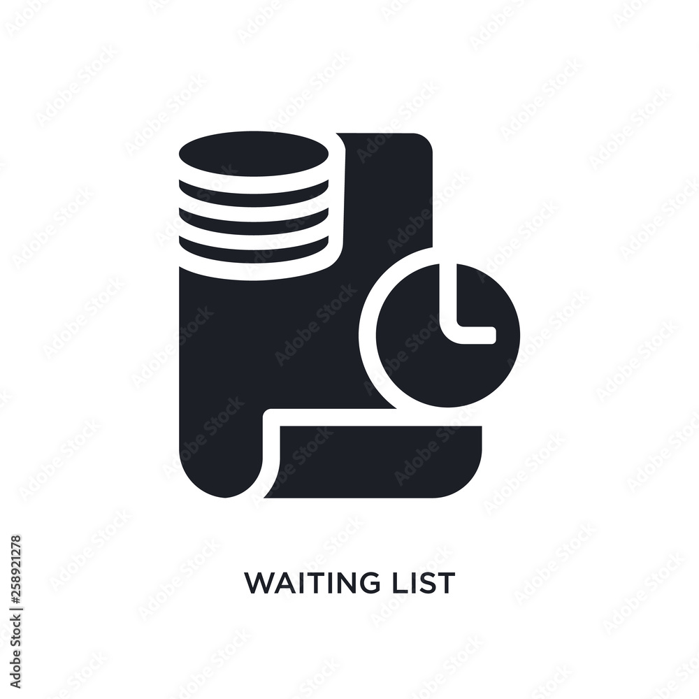 Poster black waiting list isolated vector icon. simple element illustration from e-commerce and payment con
