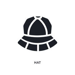 black hat isolated vector icon. simple element illustration from football concept vector icons. hat editable black logo symbol design on white background. can be use for web and mobile