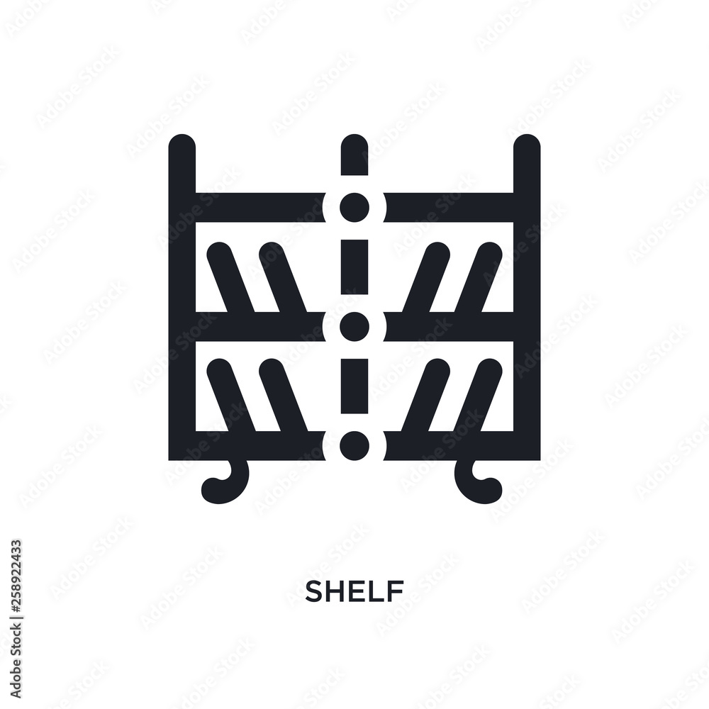 Poster black shelf isolated vector icon. simple element illustration from furniture and household concept v