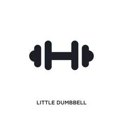 black little dumbbell isolated vector icon. simple element illustration from gym and fitness concept vector icons. little dumbbell editable logo symbol design on white background. can be use for web