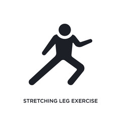 Fototapeta na wymiar black stretching leg exercise isolated vector icon. simple element illustration from gym and fitness concept vector icons. stretching leg exercise editable logo symbol design on white background.