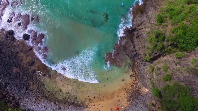 Amazing view of beautiful beach in Brazil - Fernando de Noronha - Video by drone