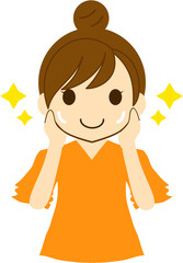 ツヤツヤ美肌女性