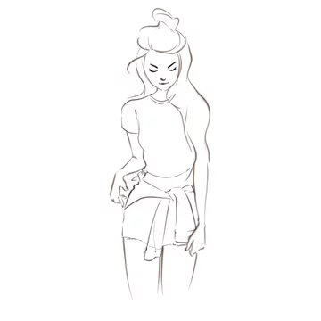 Girl wearing shorts clearance drawing