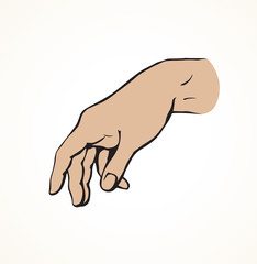 Relaxed hand. Vector drawing
