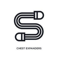 black chest expanders isolated vector icon. simple element illustration from gym and fitness concept vector icons. chest expanders editable logo symbol design on white background. can be use for web