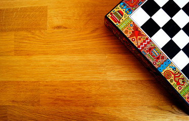 Obraz premium Chess board chessboard wooden background