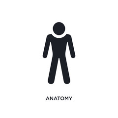 black anatomy isolated vector icon. simple element illustration from gym and fitness concept vector icons. anatomy editable logo symbol design on white background. can be use for web and mobile
