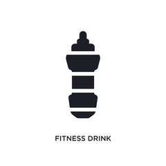 black fitness drink isolated vector icon. simple element illustration from gym and fitness concept vector icons. fitness drink editable logo symbol design on white background. can be use for web and