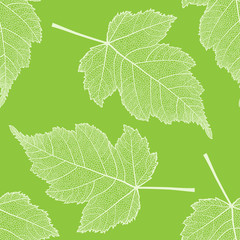 Vector seamless pattern with skeletonized leaves.