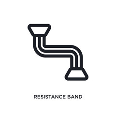 black resistance band isolated vector icon. simple element illustration from gym and fitness concept vector icons. resistance band editable logo symbol design on white background. can be use for web