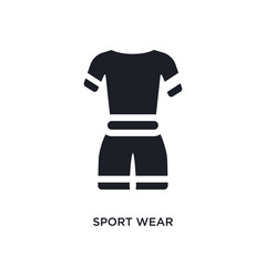 black sport wear isolated vector icon. simple element illustration from gym and fitness concept vector icons. sport wear editable logo symbol design on white background. can be use for web and