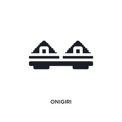 black onigiri isolated vector icon. simple element illustration from hotel and restaurant concept vector icons. onigiri editable logo symbol design on white background. can be use for web and mobile