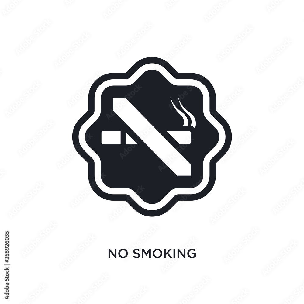 Poster black no smoking isolated vector icon. simple element illustration from hotel concept vector icons. 