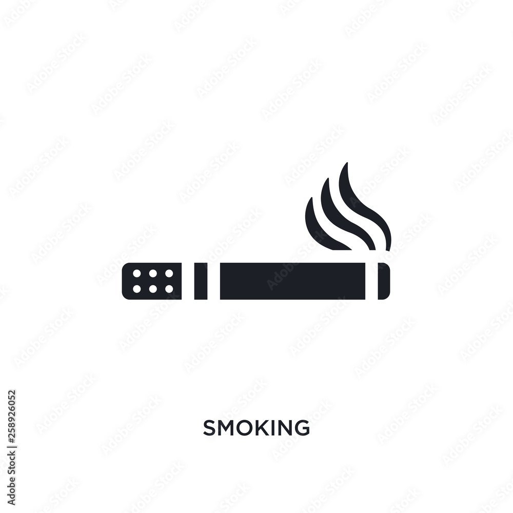 Poster black smoking isolated vector icon. simple element illustration from hotel concept vector icons. smo