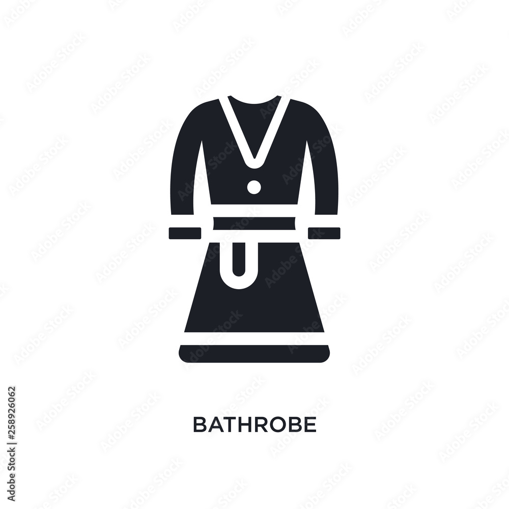 Poster black bathrobe isolated vector icon. simple element illustration from hotel concept vector icons. ba