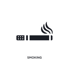 black smoking isolated vector icon. simple element illustration from hotel concept vector icons. smoking editable logo symbol design on white background. can be use for web and mobile