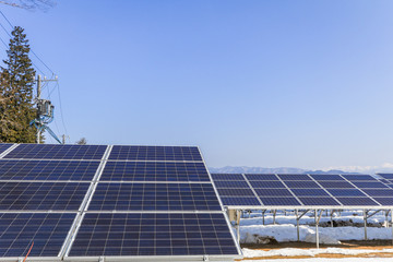  Solar power panels ,Photovoltaic modules for innovation green energy for life with blue sky...