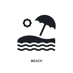 black beach isolated vector icon. simple element illustration from hotel concept vector icons. beach editable logo symbol design on white background. can be use for web and mobile