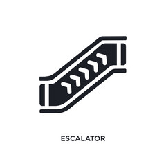 black escalator isolated vector icon. simple element illustration from accommodation concept vector icons. escalator editable logo symbol design on white background. can be use for web and mobile