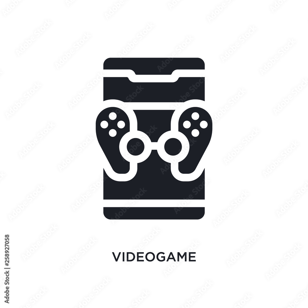 Poster black videogame isolated vector icon. simple element illustration from mobile app concept vector ico