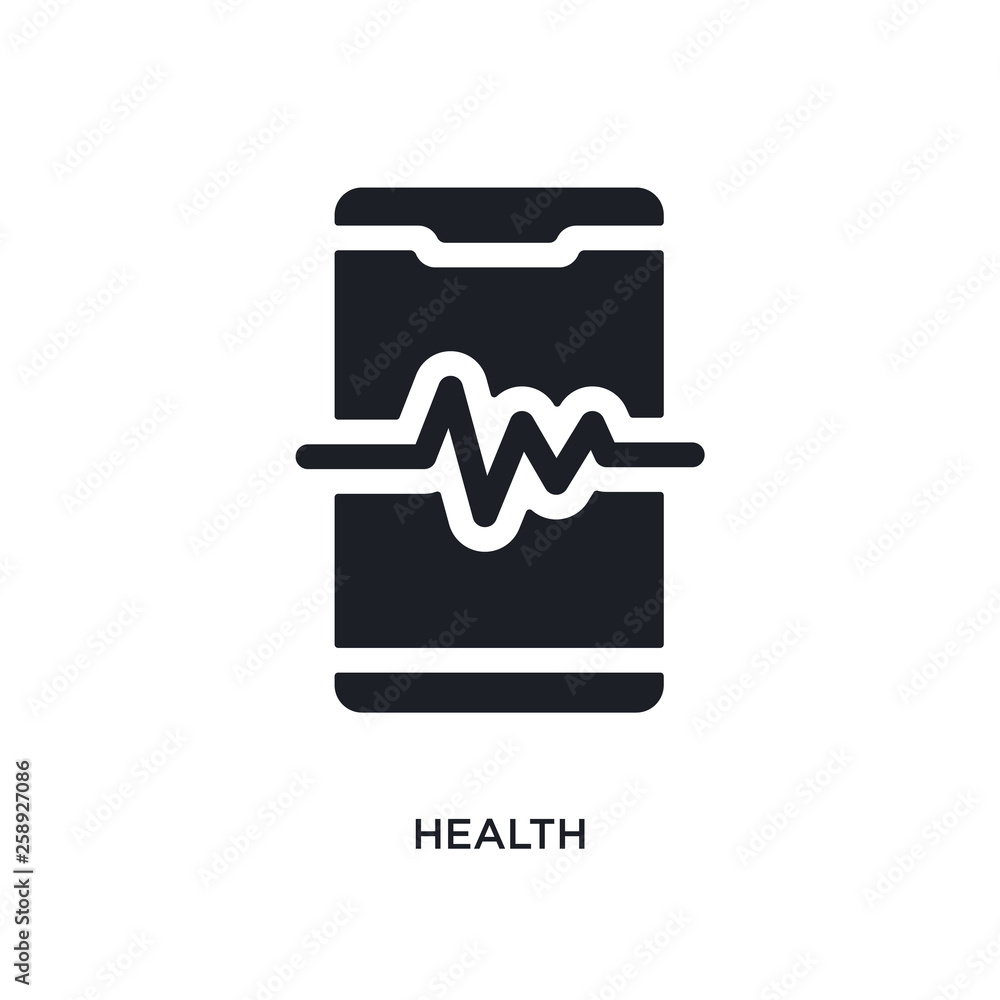 Poster black health isolated vector icon. simple element illustration from mobile app concept vector icons.