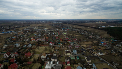 Car on the road. View from above