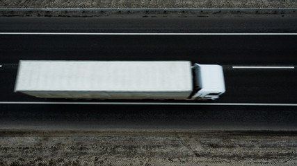 Car on the road. View from above