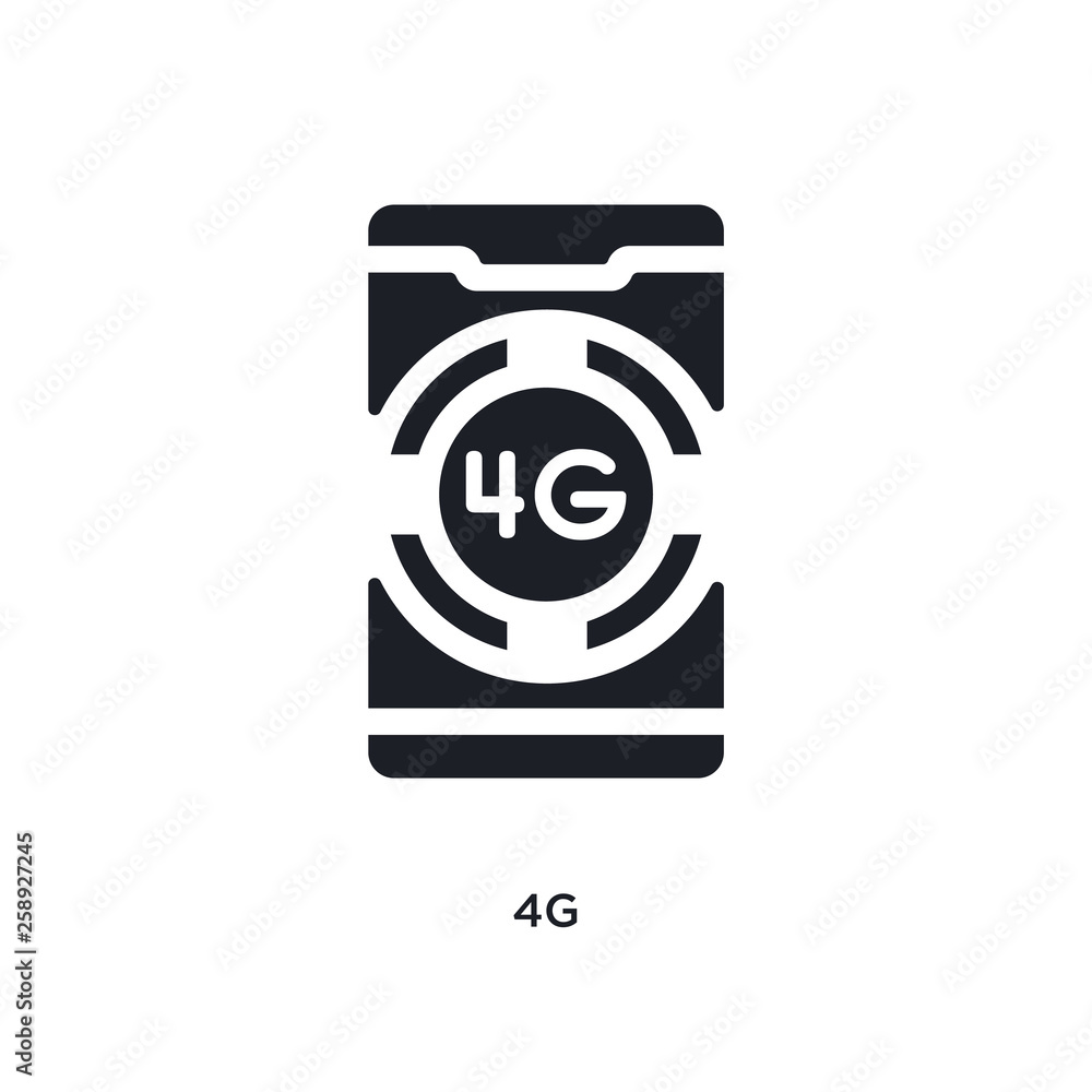 Poster black 4g isolated vector icon. simple element illustration from mobile app concept vector icons. 4g 