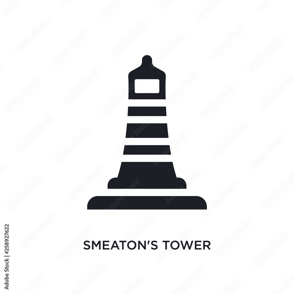 Poster black smeaton's tower isolated vector icon. simple element illustration from nautical concept vector