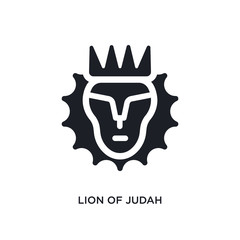black lion of judah isolated vector icon. simple element illustration from religion concept vector icons. lion of judah editable logo symbol design on white background. can be use for web and mobile