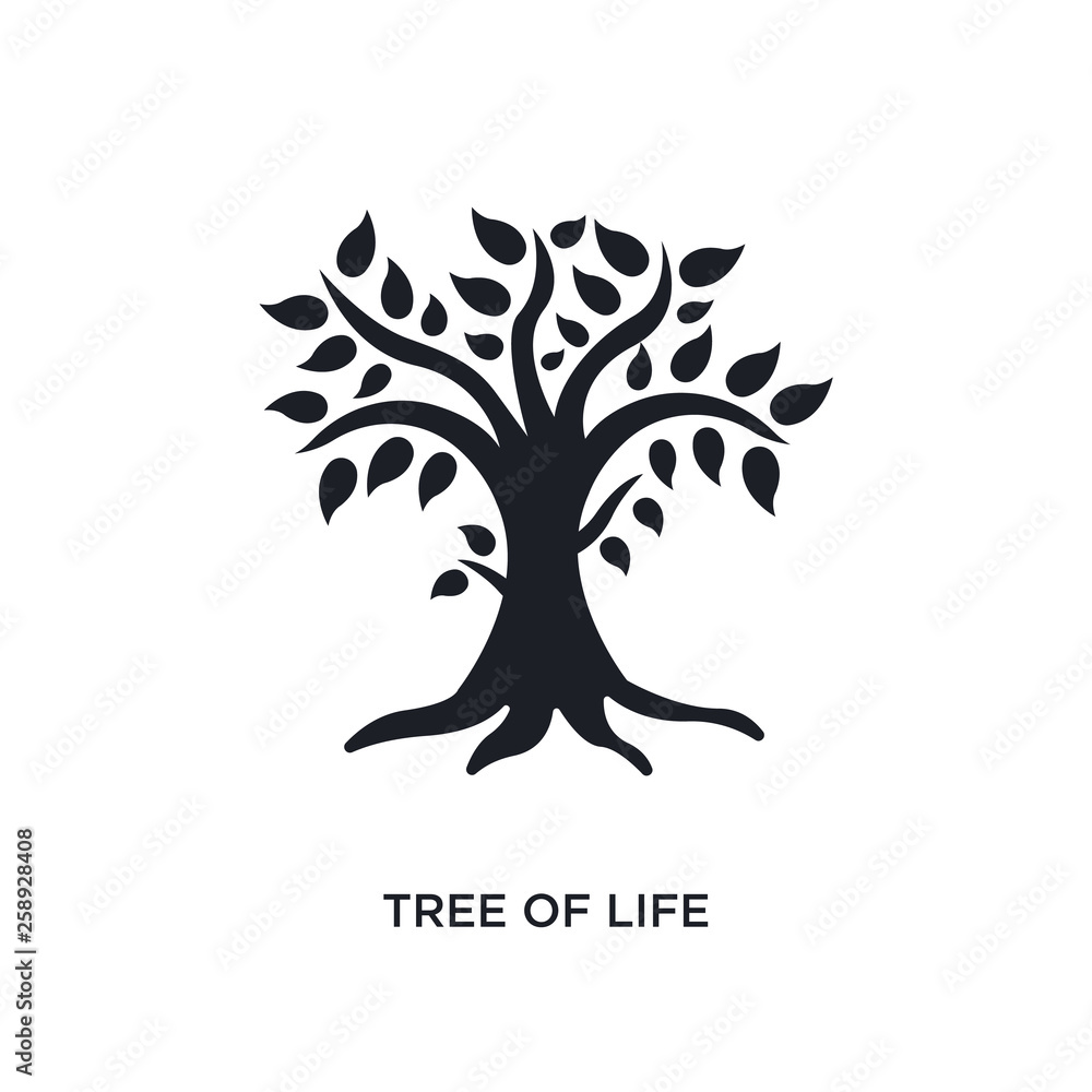 Aufkleber black tree of life isolated vector icon. simple element illustration from religion concept vector ic