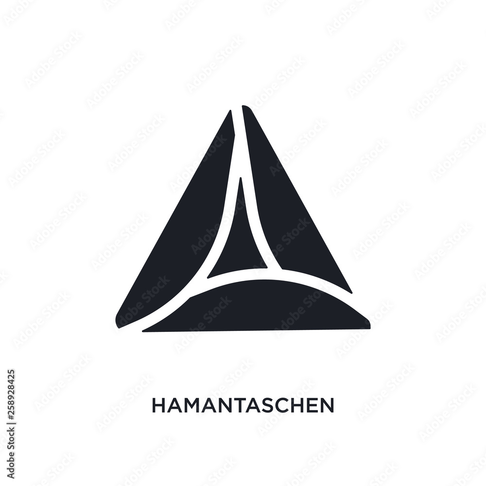 Poster black hamantaschen isolated vector icon. simple element illustration from religion concept vector ic
