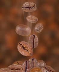 image of coffee beans on a black background