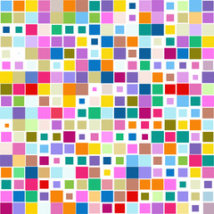 Mosaic of a bright colorful squares on a white background