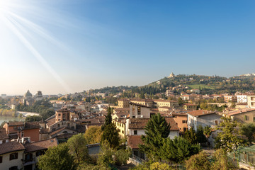 Fototapeta na wymiar Cityscape of Verona and hill - Veneto Italy