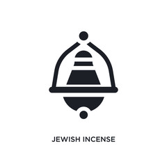 black jewish incense isolated vector icon. simple element illustration from religion concept vector icons. jewish incense editable logo symbol design on white background. can be use for web and