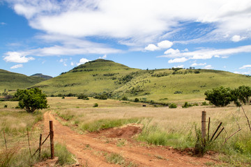 Smooth hill landscape with grass in africa