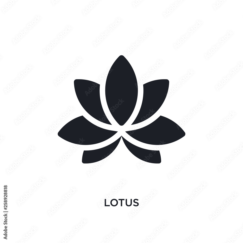 Poster black lotus isolated vector icon. simple element illustration from religion concept vector icons. lo