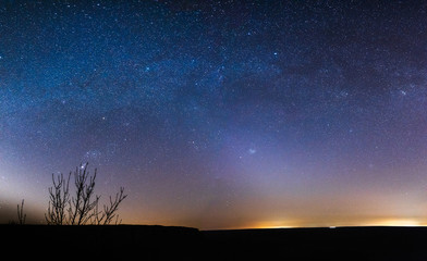 starry sky at night in the steppes of the Rostov region, Russia