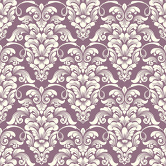 Vector damask seamless pattern background. Classical luxury old fashioned damask ornament, royal victorian seamless texture for wallpapers, textile, wrapping. Exquisite floral baroque template.
