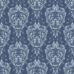 Vector damask seamless pattern background. Classical luxury old fashioned damask ornament, royal victorian seamless texture for wallpapers, textile, wrapping. Exquisite floral baroque template.