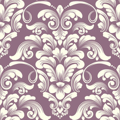 Vector damask seamless pattern element. Classical luxury old fashioned damask ornament, royal victorian seamless texture for wallpapers, textile, wrapping. Exquisite floral baroque template.