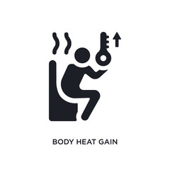 black body heat gain isolated vector icon. simple element illustration from sauna concept vector icons. body heat gain editable logo symbol design on white background. can be use for web and mobile