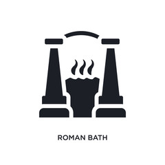 black roman bath isolated vector icon. simple element illustration from sauna concept vector icons. roman bath editable logo symbol design on white background. can be use for web and mobile
