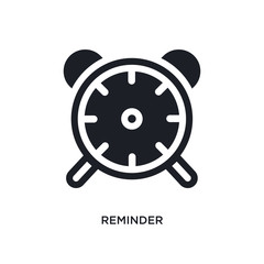 black reminder isolated vector icon. simple element illustration from time management concept vector icons. reminder editable logo symbol design on white background. can be use for web and mobile