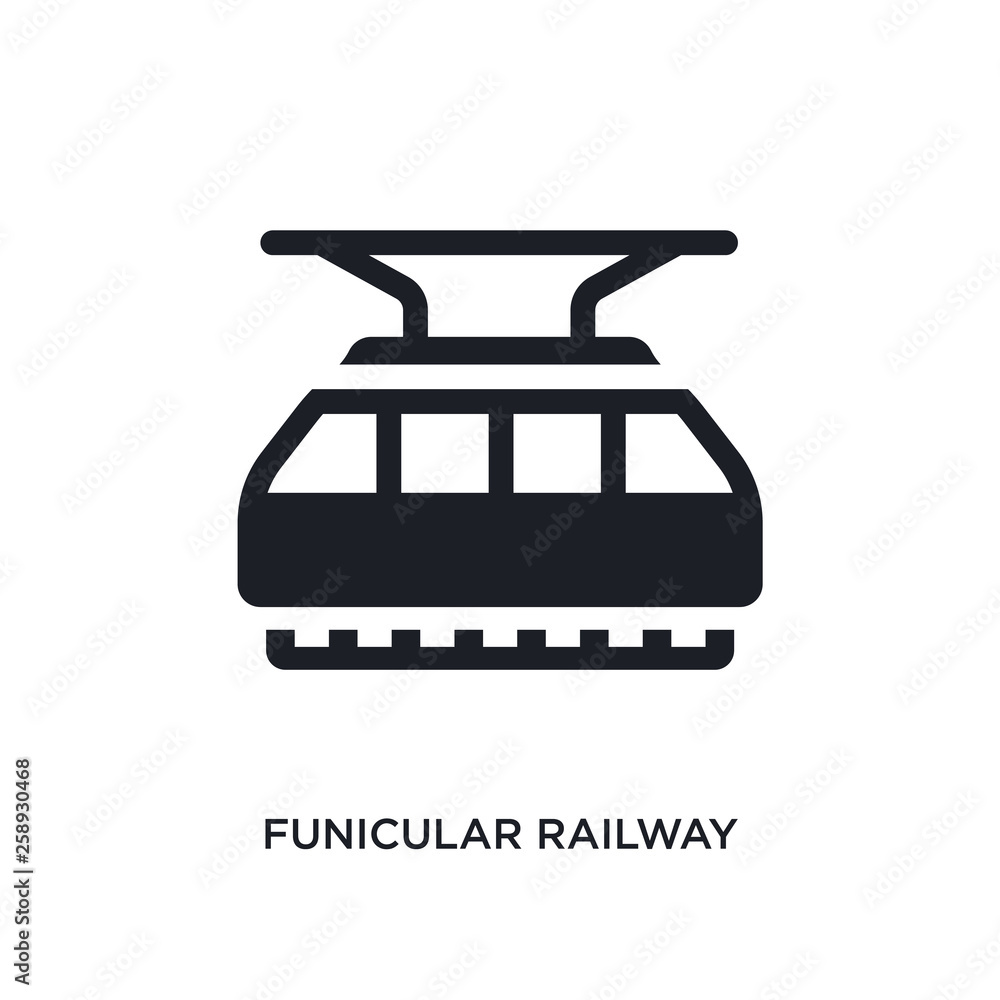 Poster black funicular railway isolated vector icon. simple element illustration from transportation concep