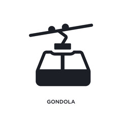 black gondola isolated vector icon. simple element illustration from transportation concept vector icons. gondola editable logo symbol design on white background. can be use for web and mobile © zaurrahimov