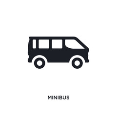 black minibus isolated vector icon. simple element illustration from transportation concept vector icons. minibus editable logo symbol design on white background. can be use for web and mobile
