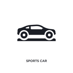 black sports car isolated vector icon. simple element illustration from transport-aytan concept vector icons. sports car editable logo symbol design on white background. can be use for web and